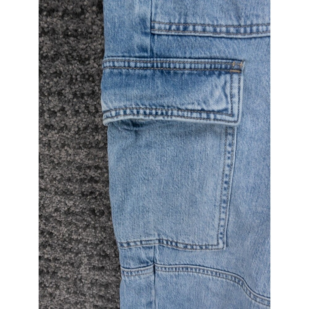 American Eagle Cargo Joggers Womens 4 Blue Stretch Distressed Denim Outdoor - Picture 6 of 16
